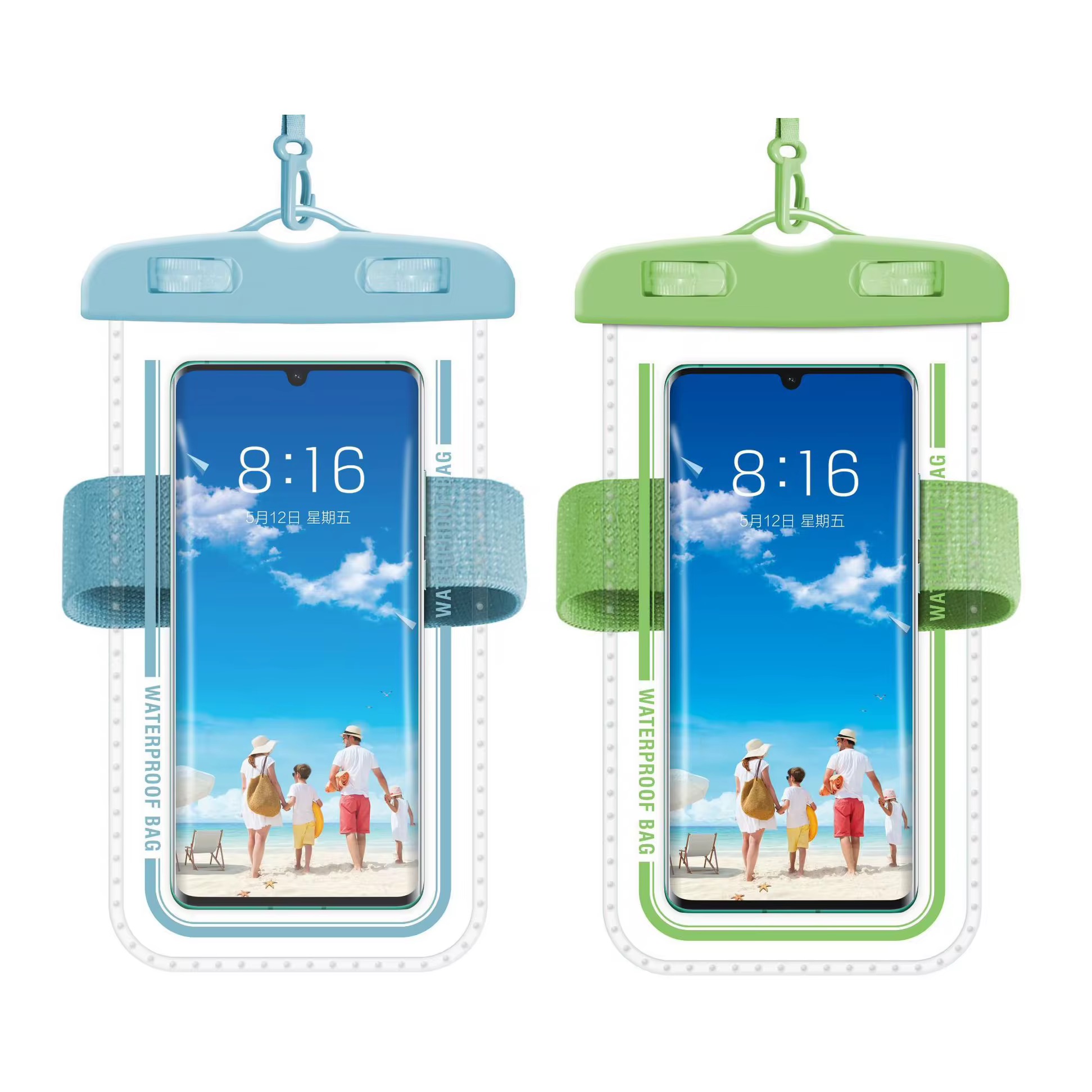 Universal Screen Touch Waterproof Mobile Phone Pouch Water Proof Phone Bag with Lanyard for Vacation