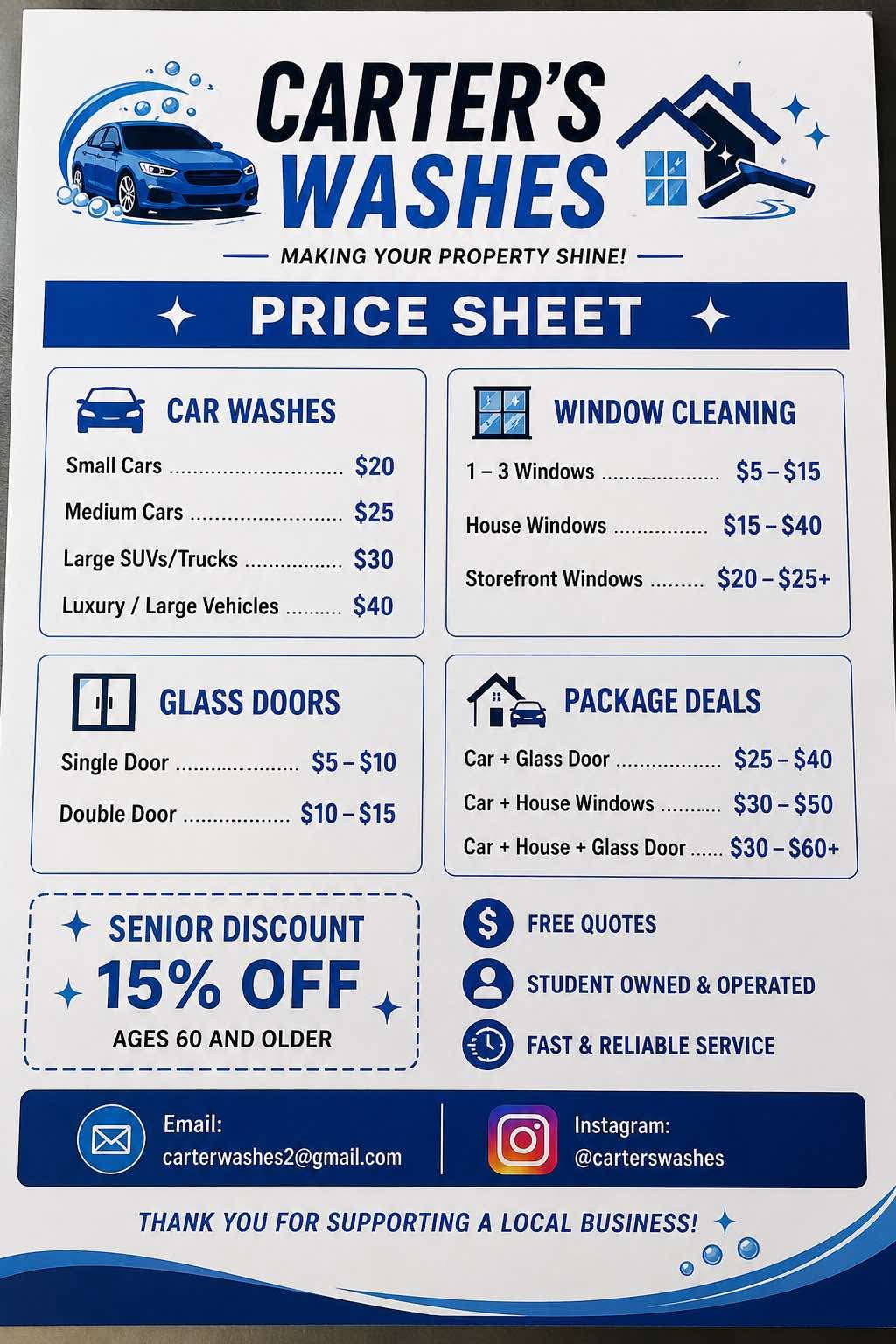 Carters washes