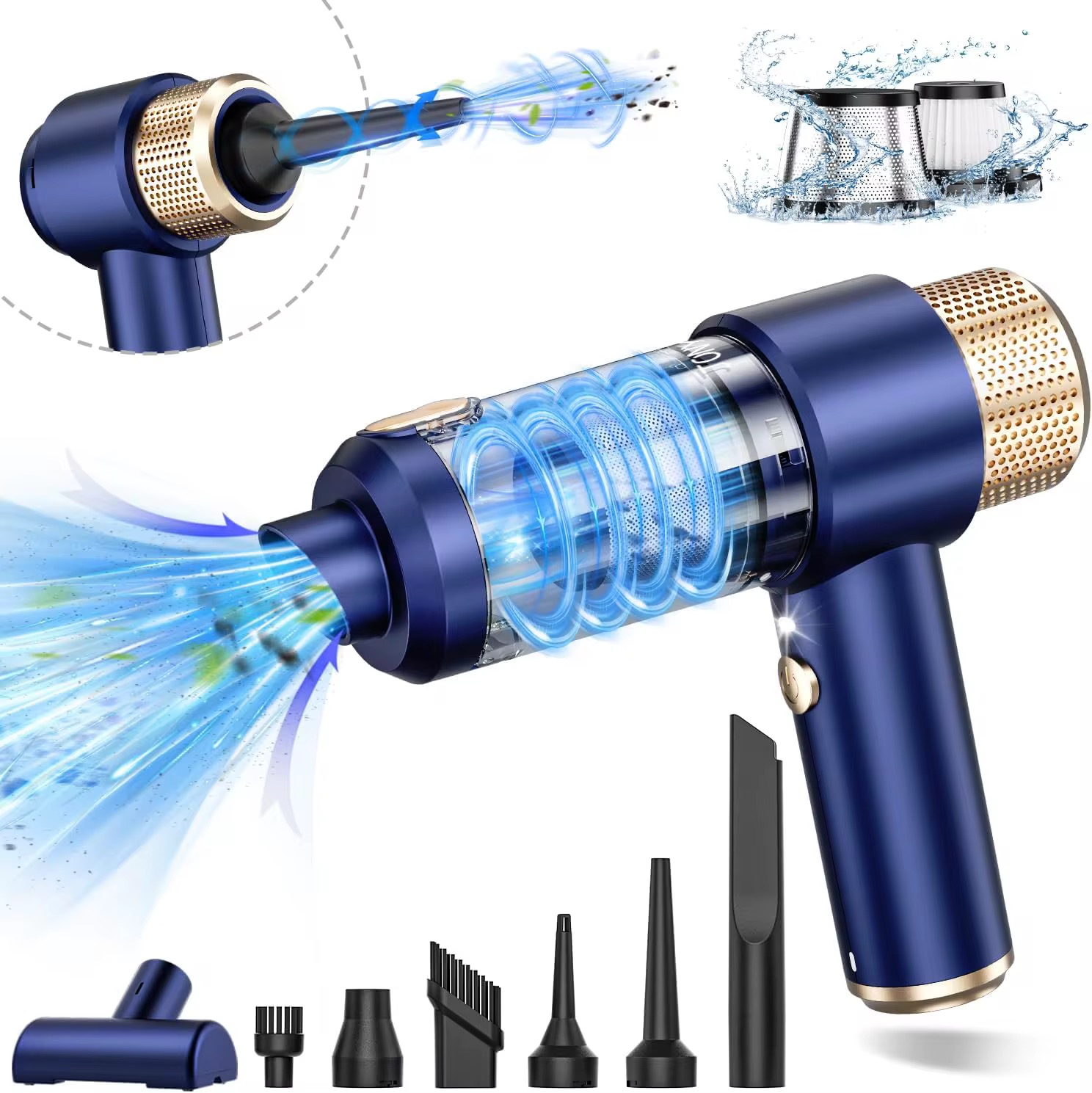 2-in-1 Wireless Handheld Car Vacuum & Air Duster – Powerful Suction Cleaner