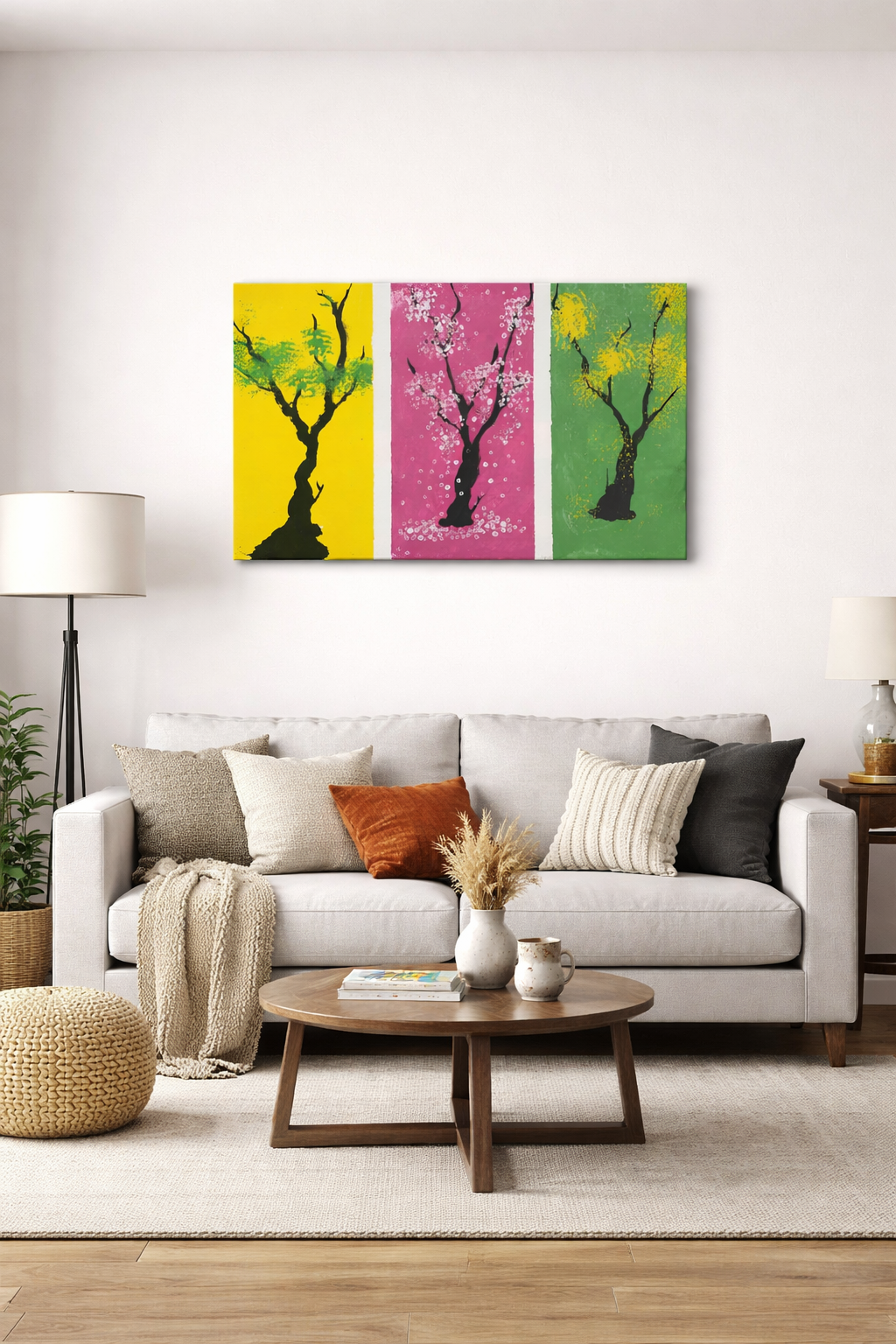 Amazing Abstract Tree Canvas Painting – 20x16” Modern Wall Art