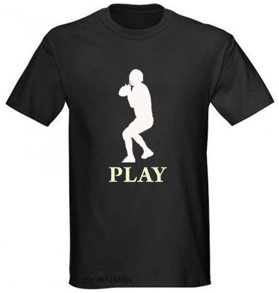 Men’s “Play” Graphic T-Shirt – Sports Action Silhouette – Cotton