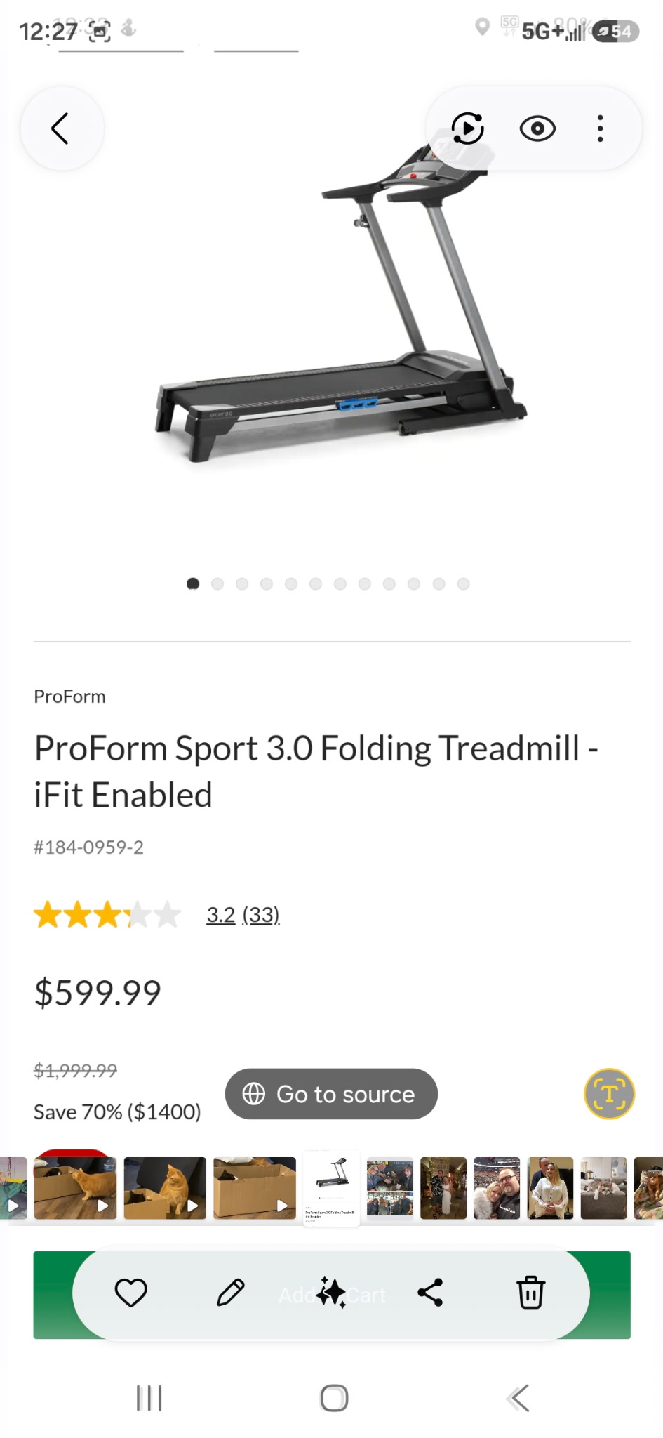 Pro Form Treadmill 